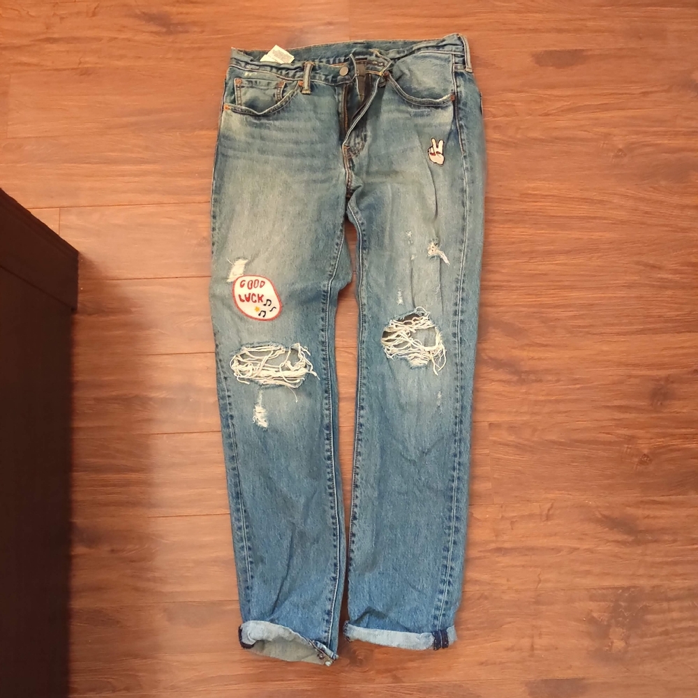 COPY - Patchwork ripped jeans